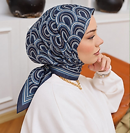 Desenli organic eşarp