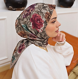 Desenli organic eşarp