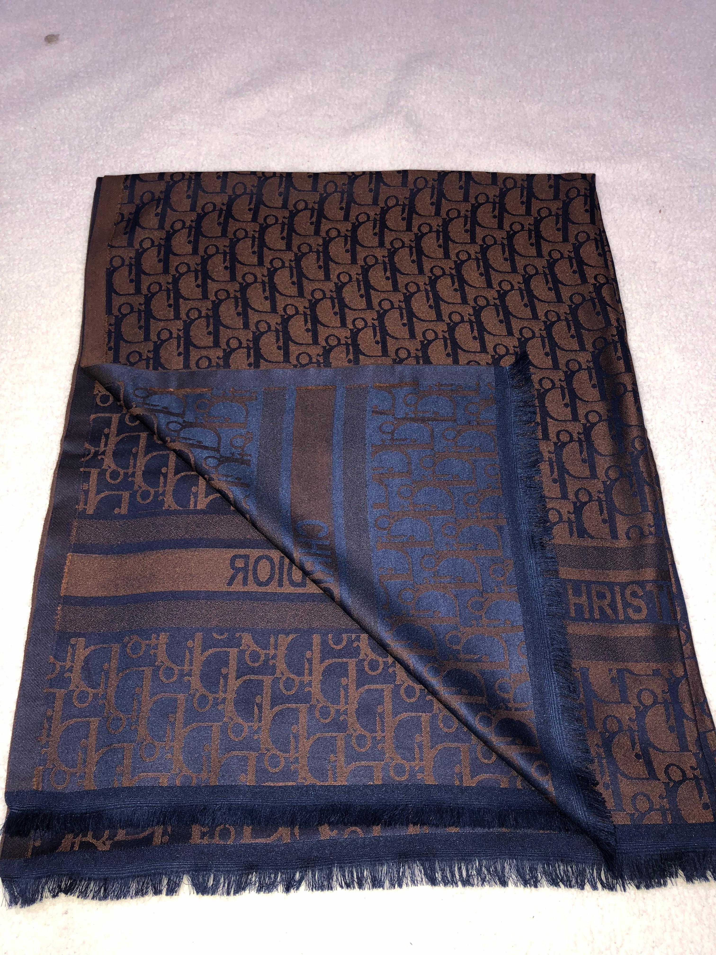 Çift taraflı pamuk Dior şal