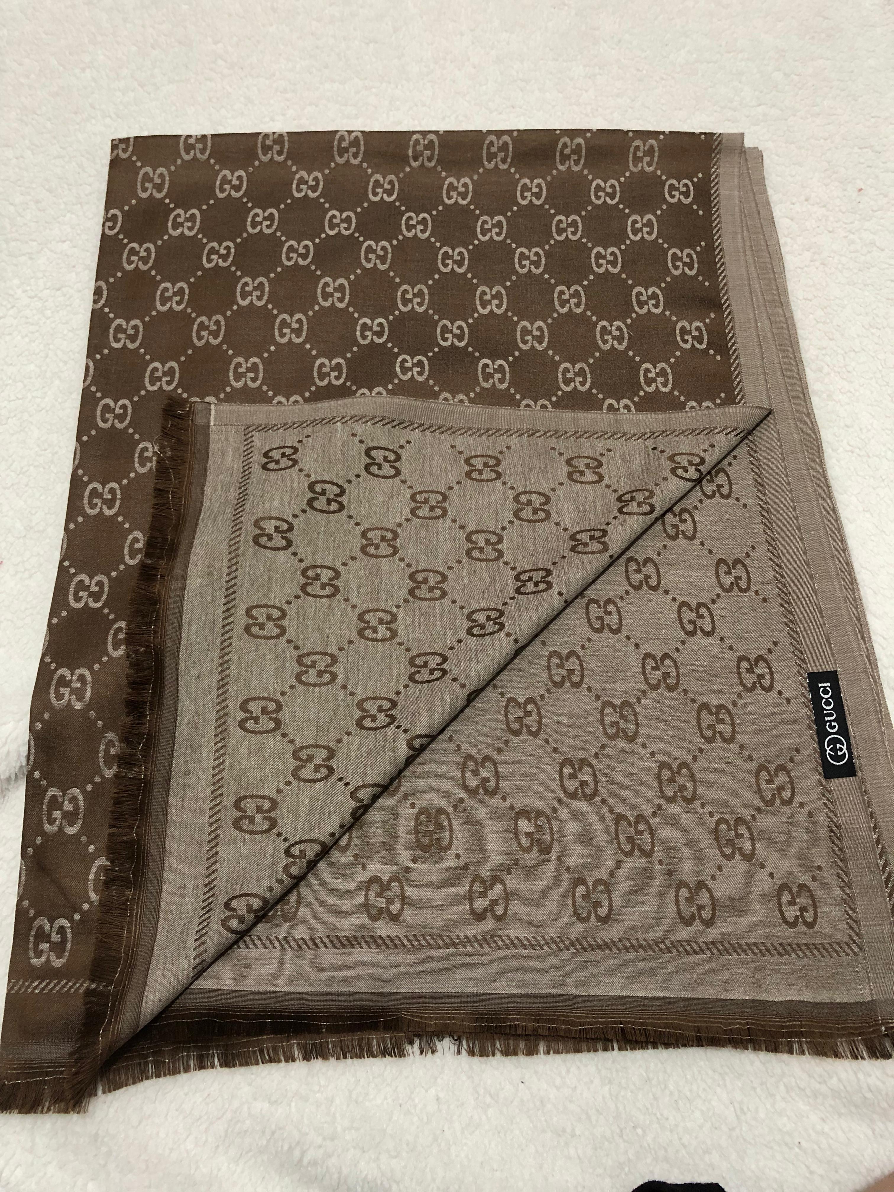 Çift taraflı pamuk Gucci şal