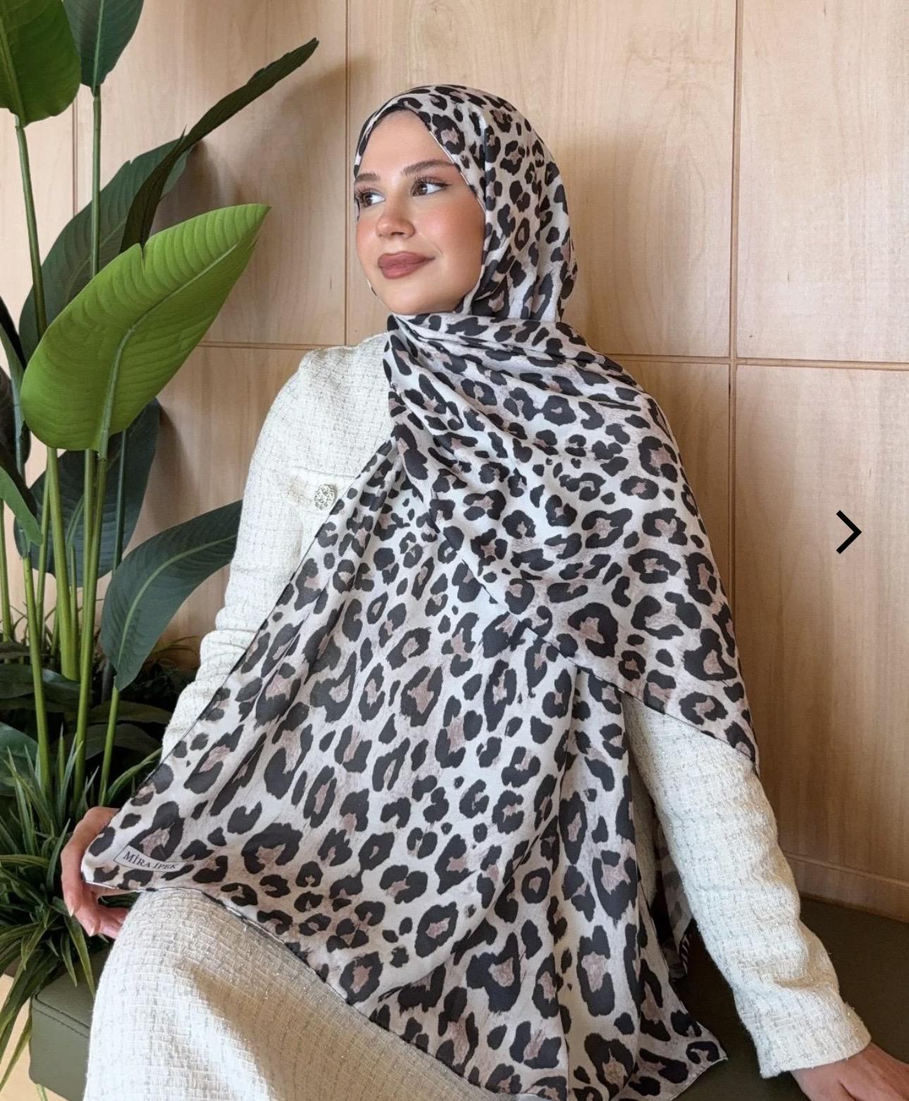 Leopar desenli pamuk soft şal