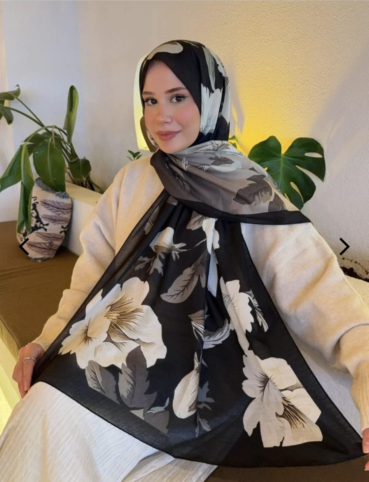Desenli pamuk soft şal