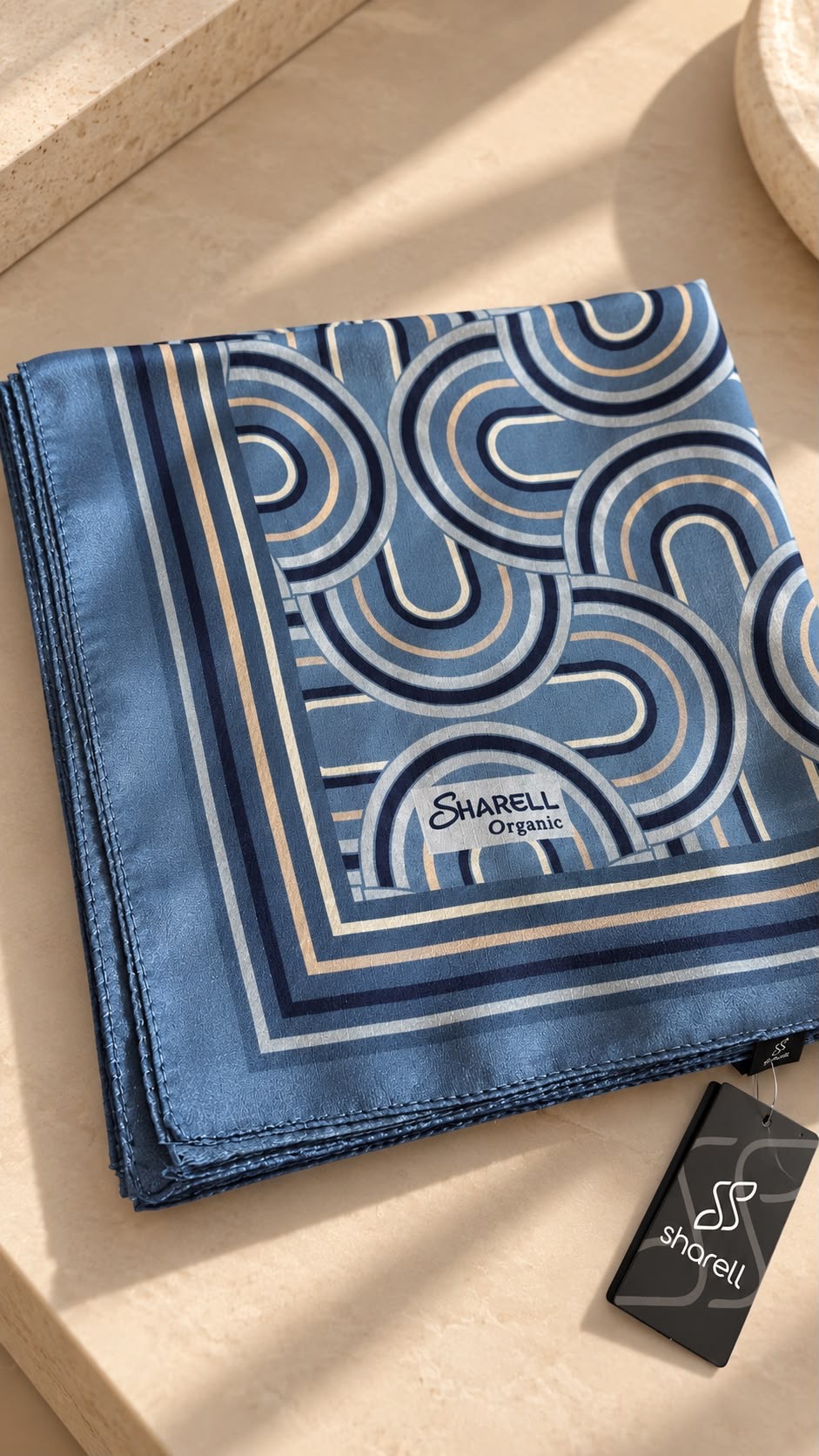 Desenli organic eşarp