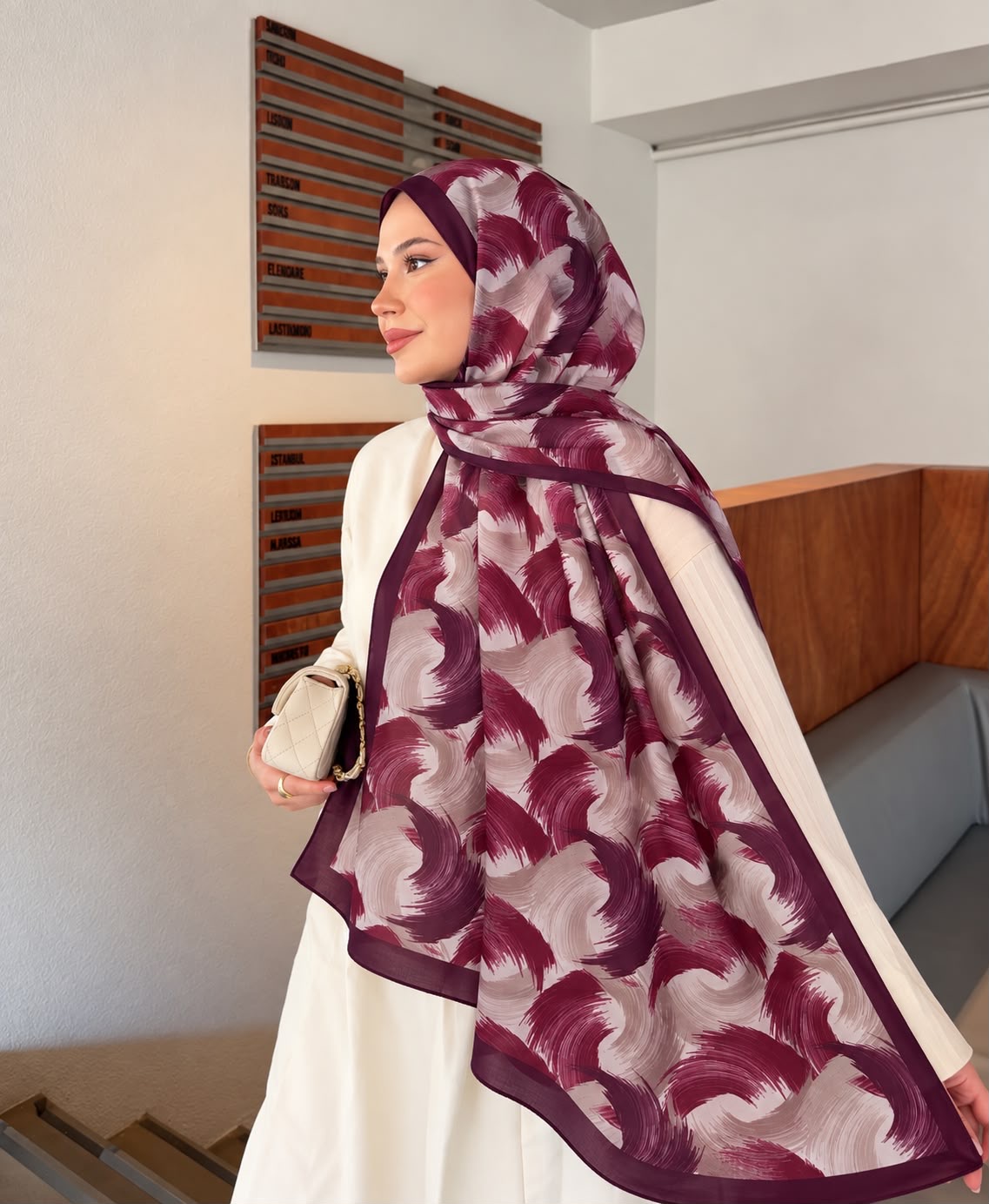 Desenli pamuk soft şal